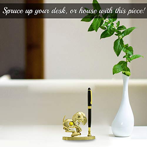 24K Gold Plated Puppy Pen Stand with Crystals
