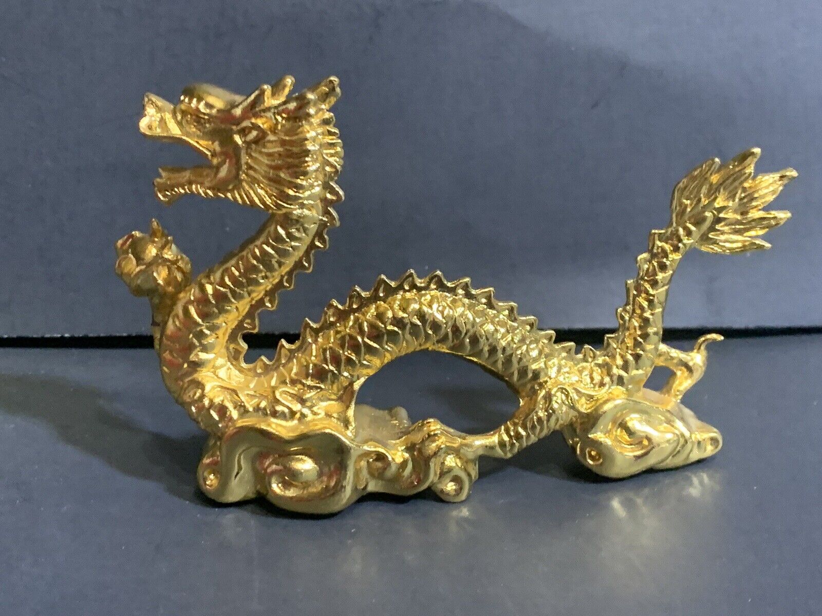 Risis 24KT GOLD Plated Good Luck Dragon Figure