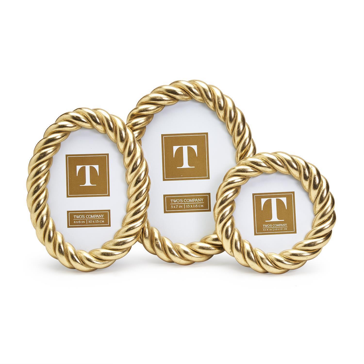 Gilded Rope Set: 3 Gold Frames
