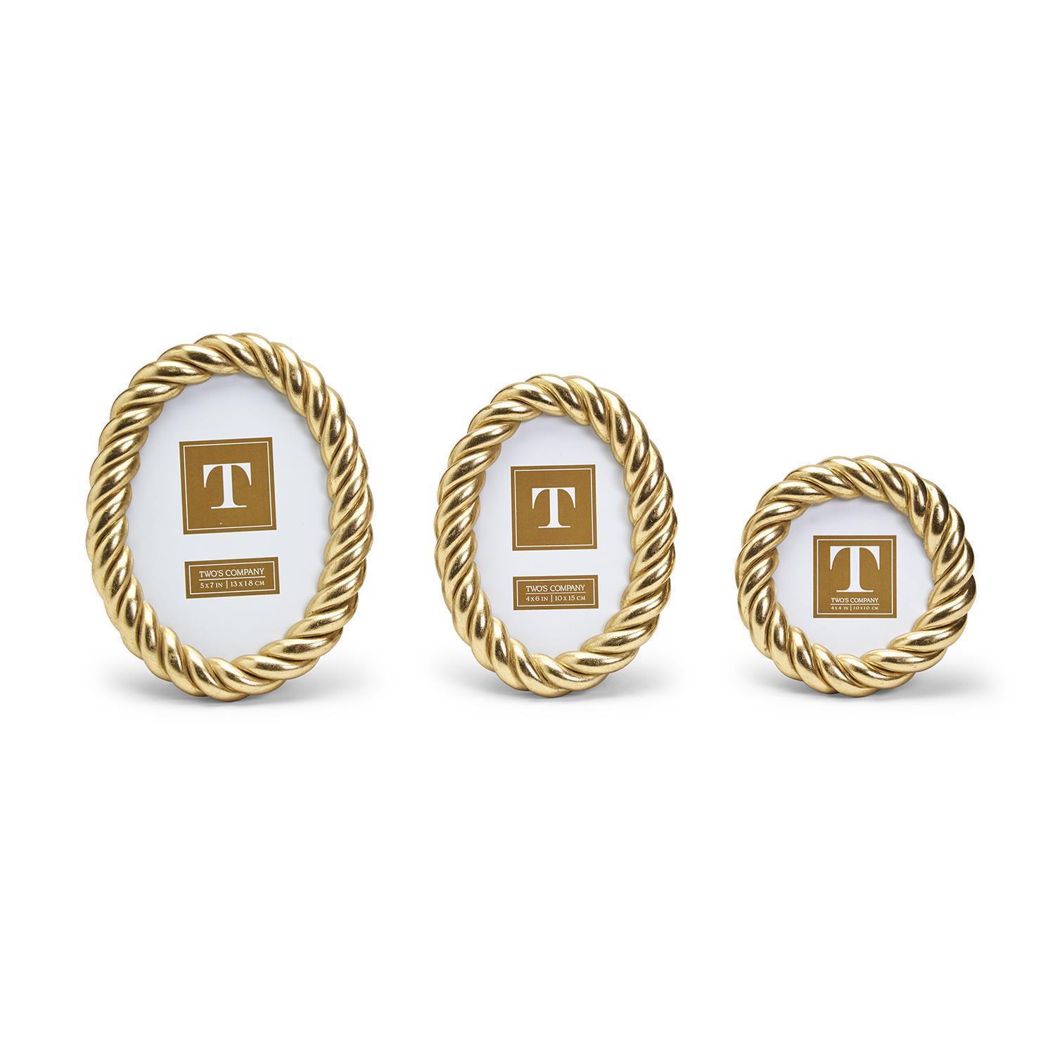 Gilded Rope Set: 3 Gold Frames