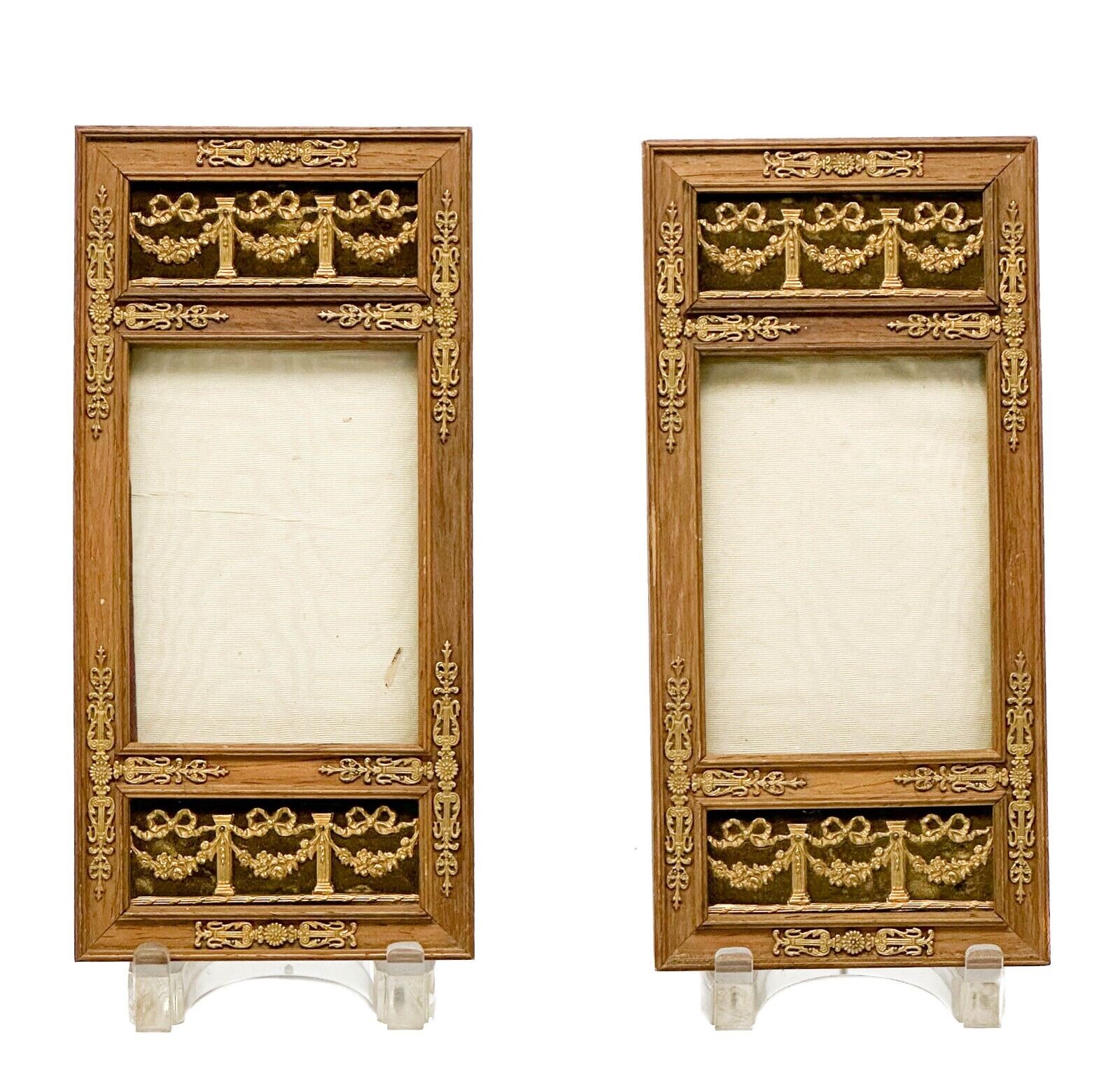 French Empire Wood & Gilt Bronze Photo Frames