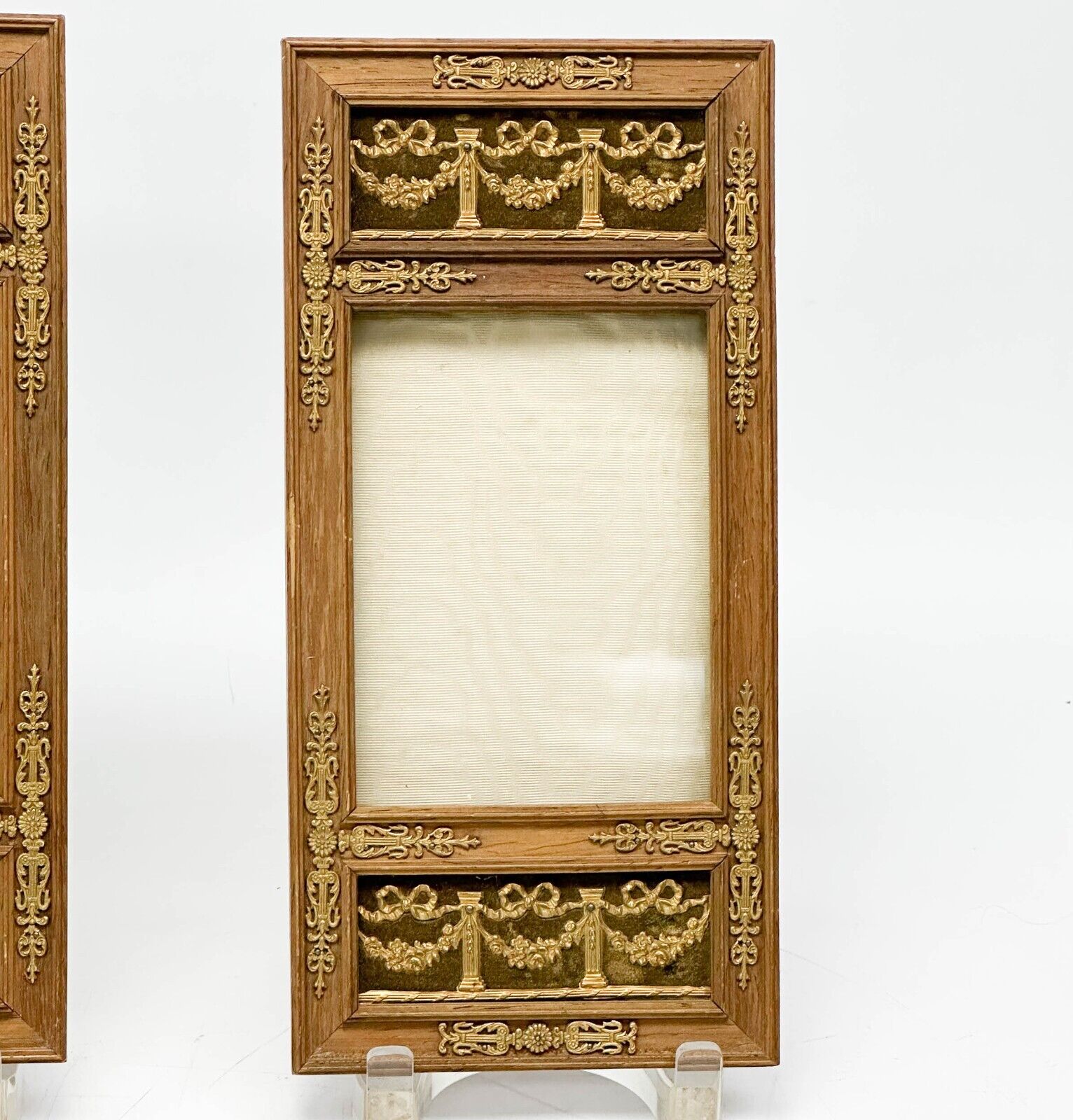 French Empire Wood & Gilt Bronze Photo Frames