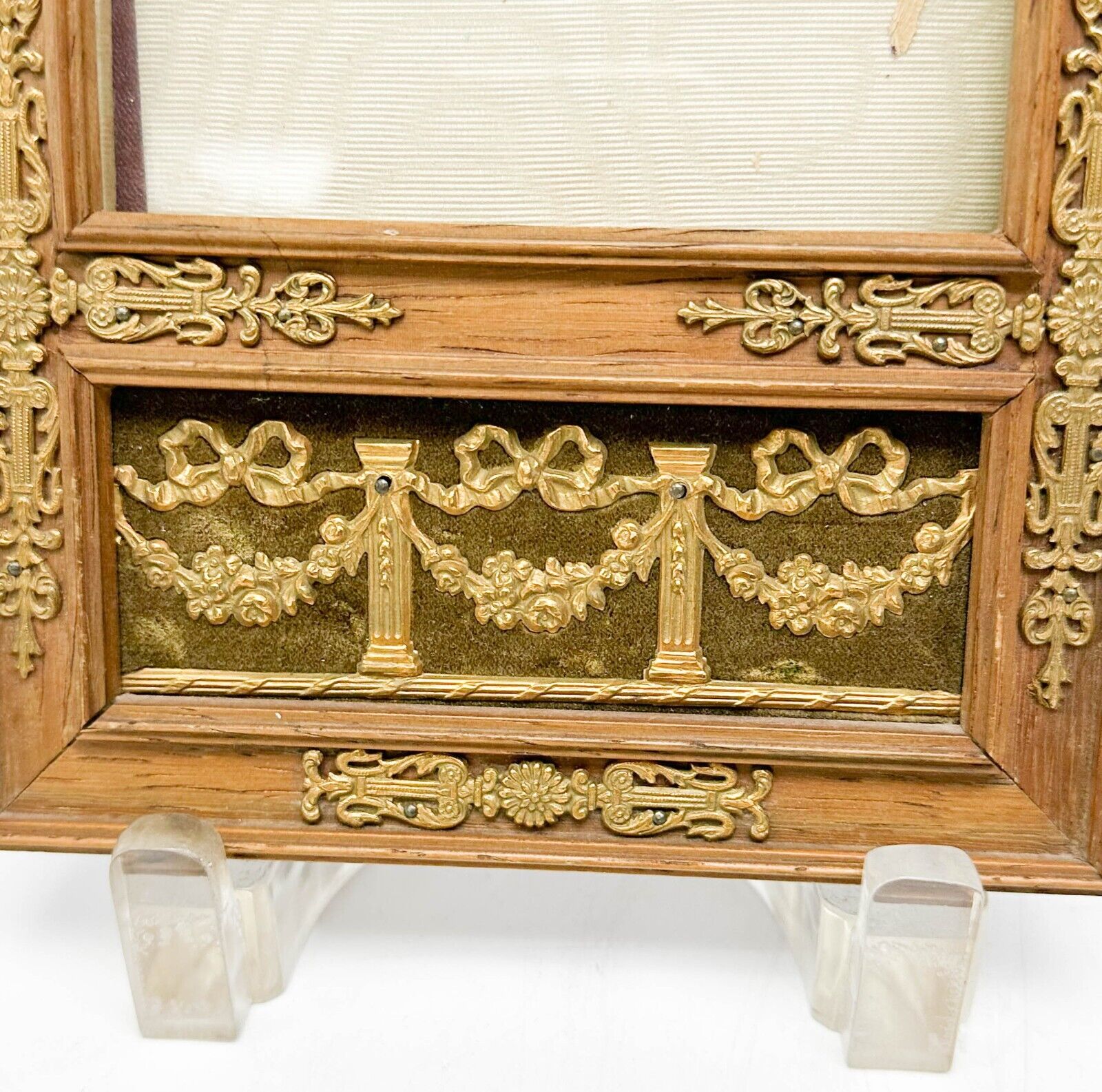 French Empire Wood & Gilt Bronze Photo Frames