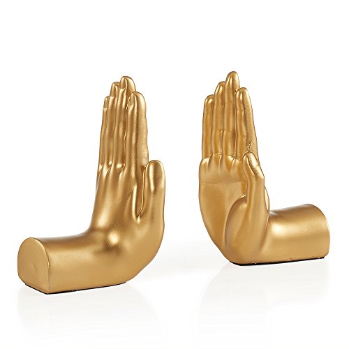 Gold Hand Bookends by Danya B