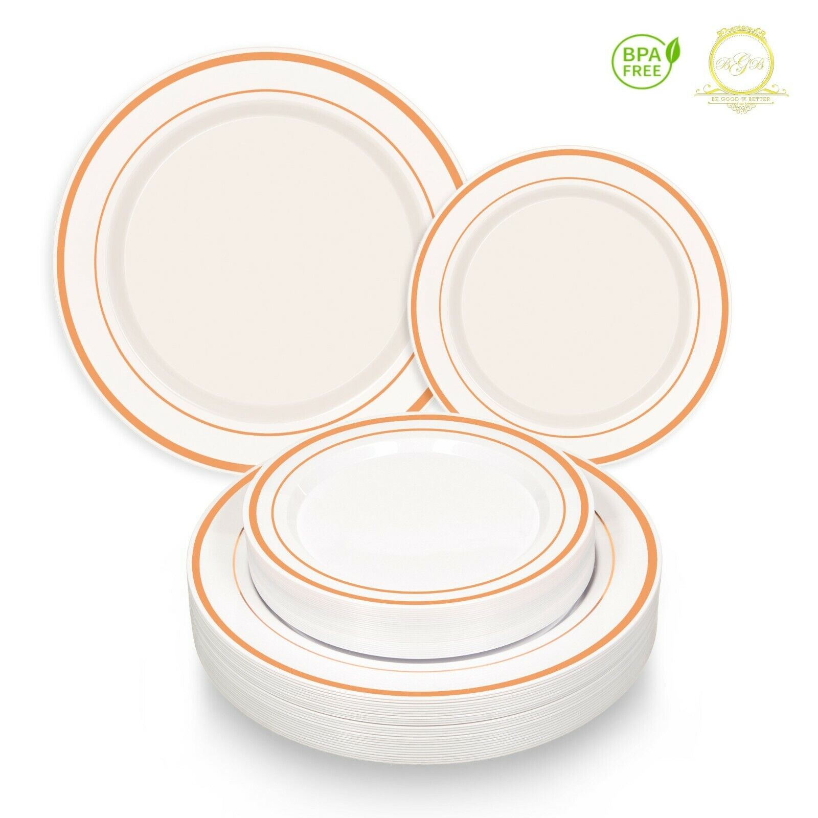 110 pcs Rose Gold Disposable Plates - SALE