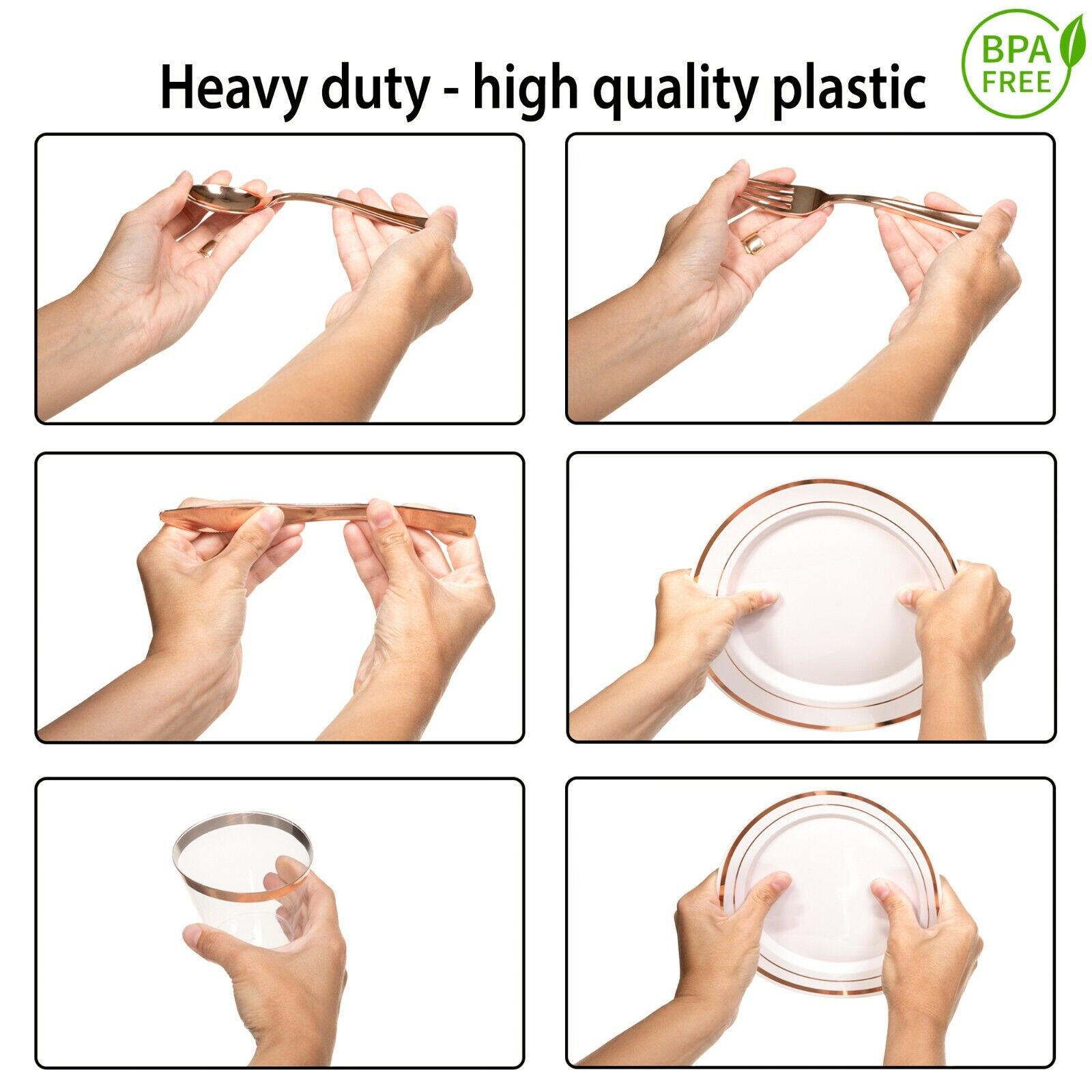 110 pcs Rose Gold Disposable Plates - SALE