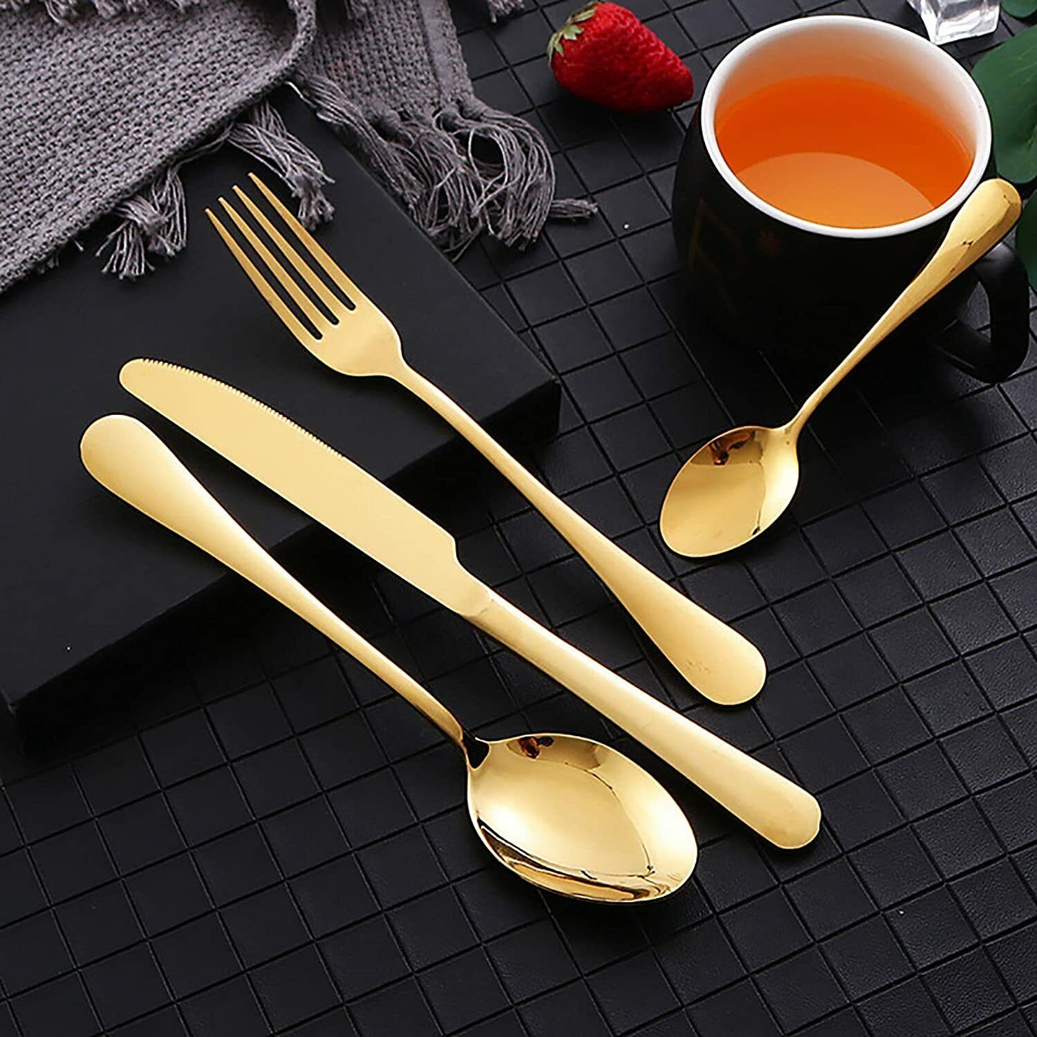 24-Piece Gold Cutlery Set for 6