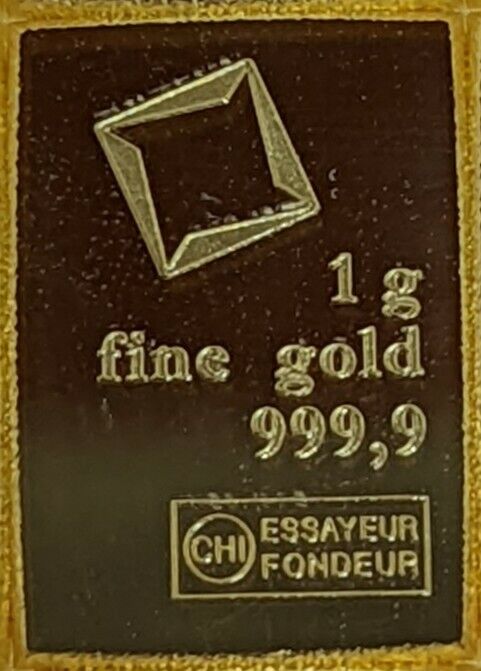 1 gram Gold Bar - Valcambi- 999.9 Fine 