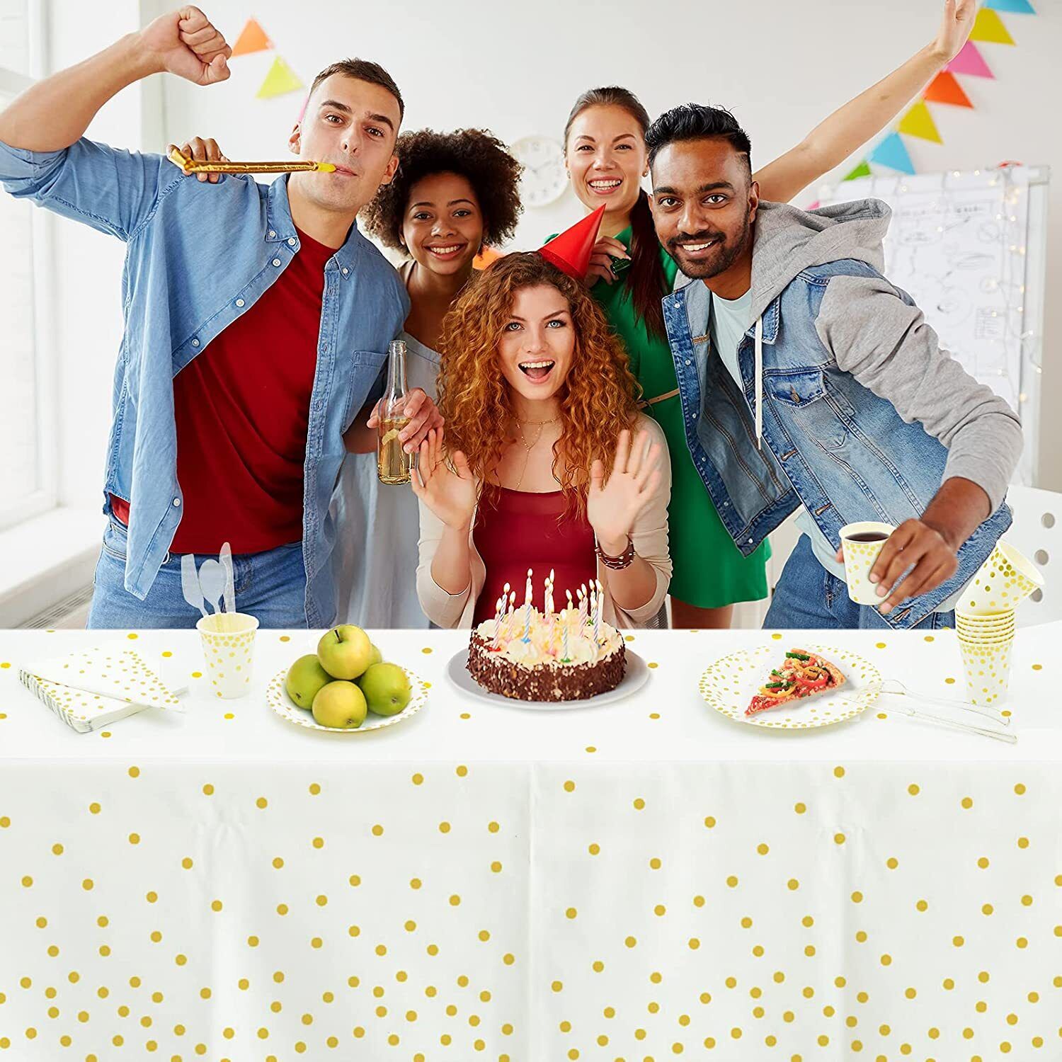 250 rose gold party tableware set