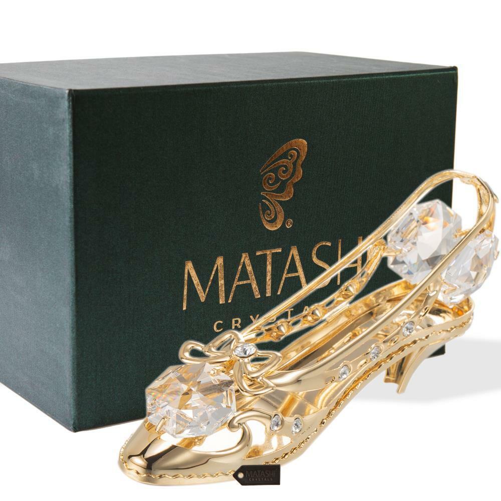 24K Gold Plated Crystal Lady Shoe Ornament