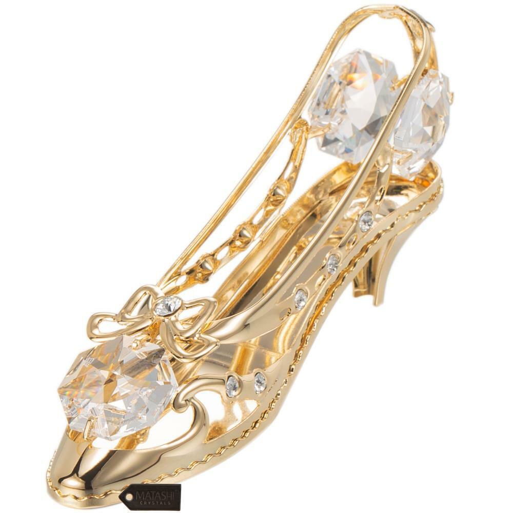 24K Gold Plated Crystal Lady Shoe Ornament