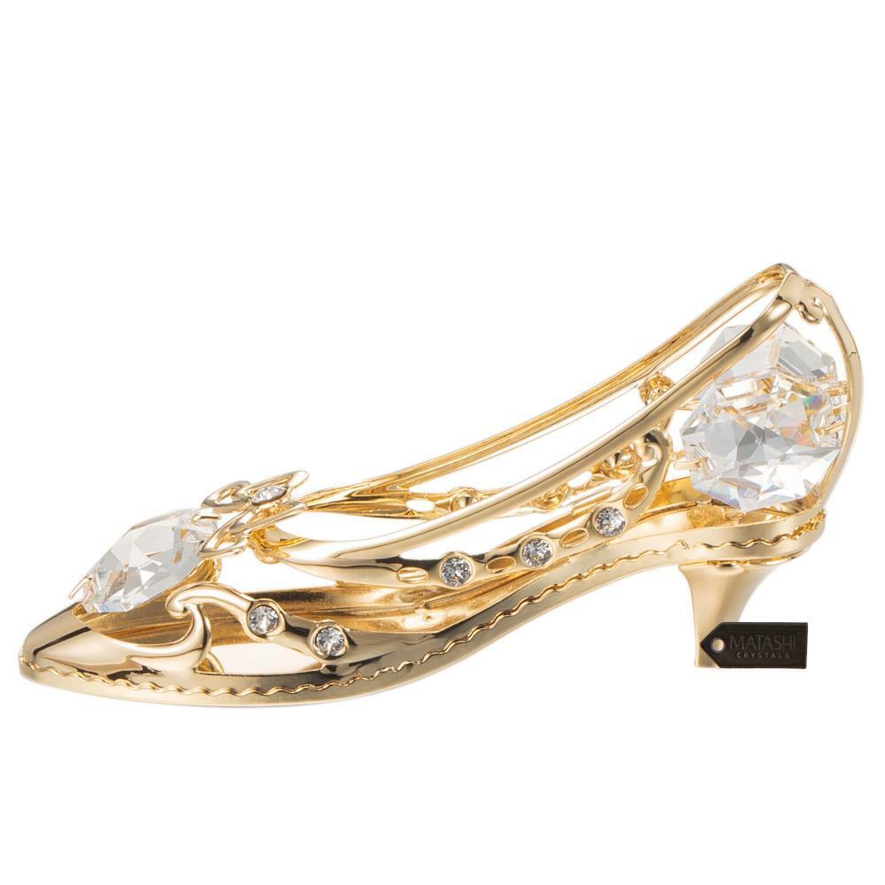 24K Gold Plated Crystal Lady Shoe Ornament