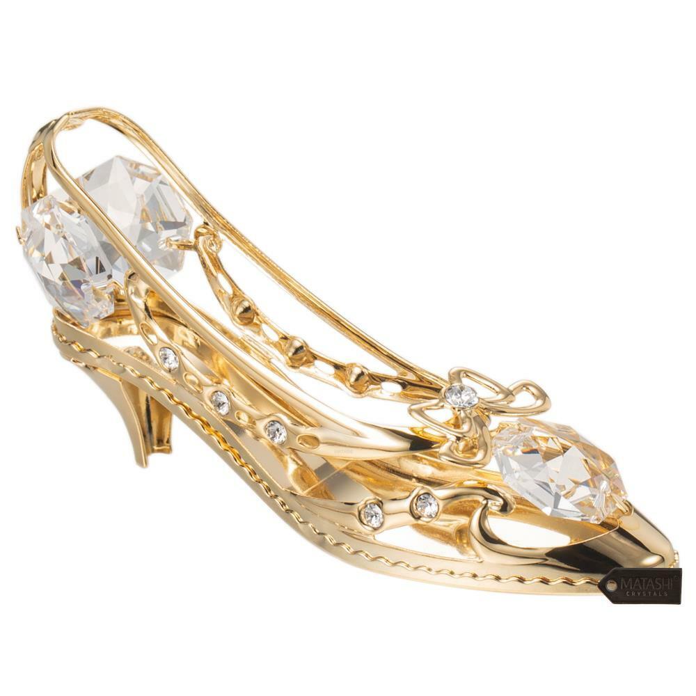 24K Gold Plated Crystal Lady Shoe Ornament