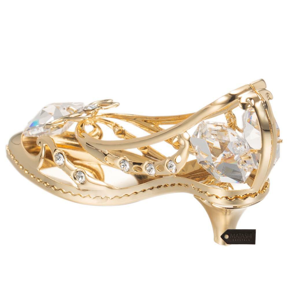 24K Gold Plated Crystal Lady Shoe Ornament