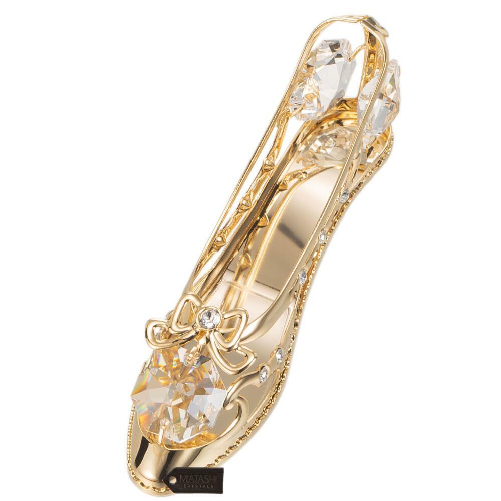 24K Gold Plated Crystal Lady Shoe Ornament