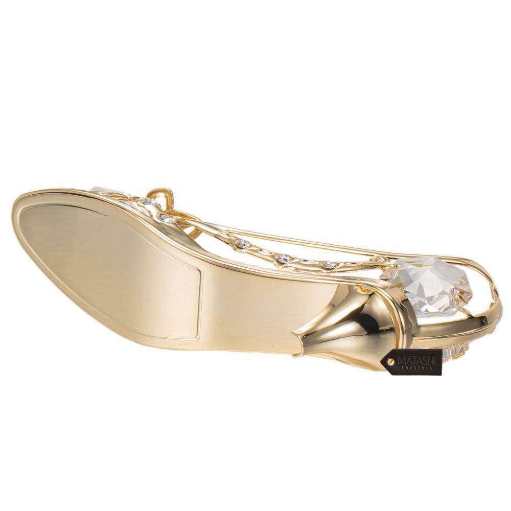 24K Gold Plated Crystal Lady Shoe Ornament