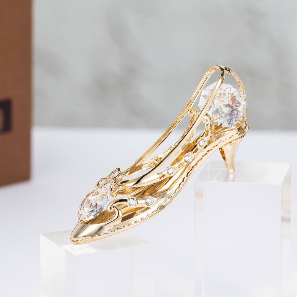 24K Gold Plated Crystal Lady Shoe Ornament
