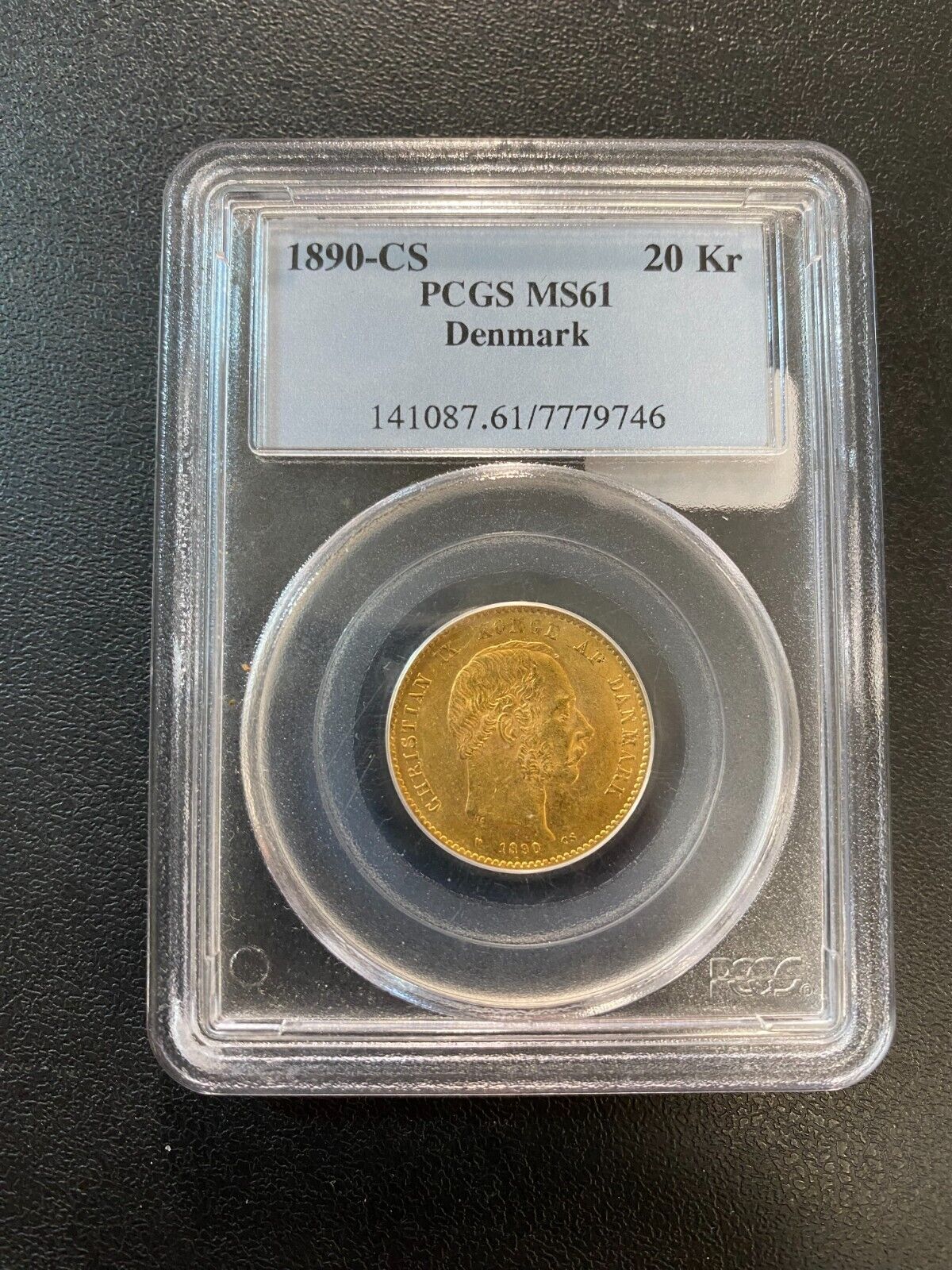 CS Gold Denmark 20 Kroner PCGS MS-61