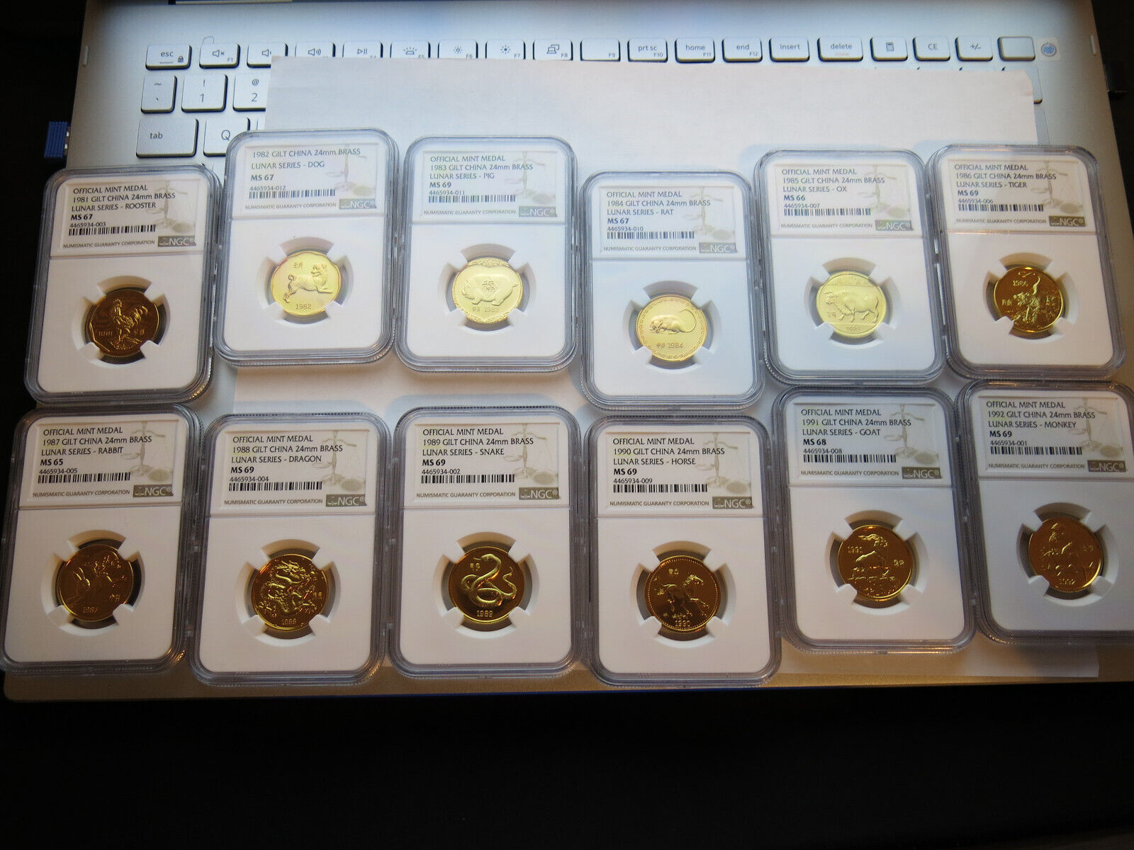 Chinese Brass Coin Set: 1981-1992 NGC MS