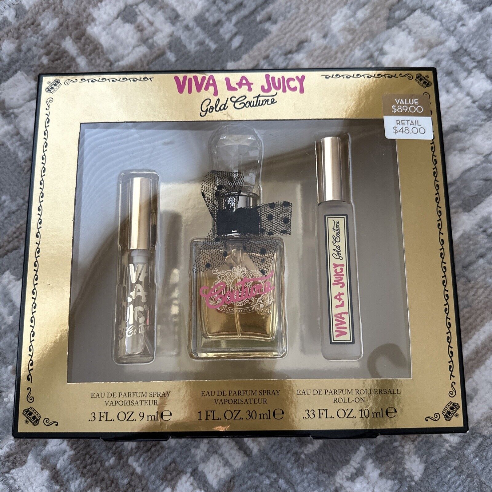 Juicy Gold Couture Giftset with Rollerball & Travel Spray