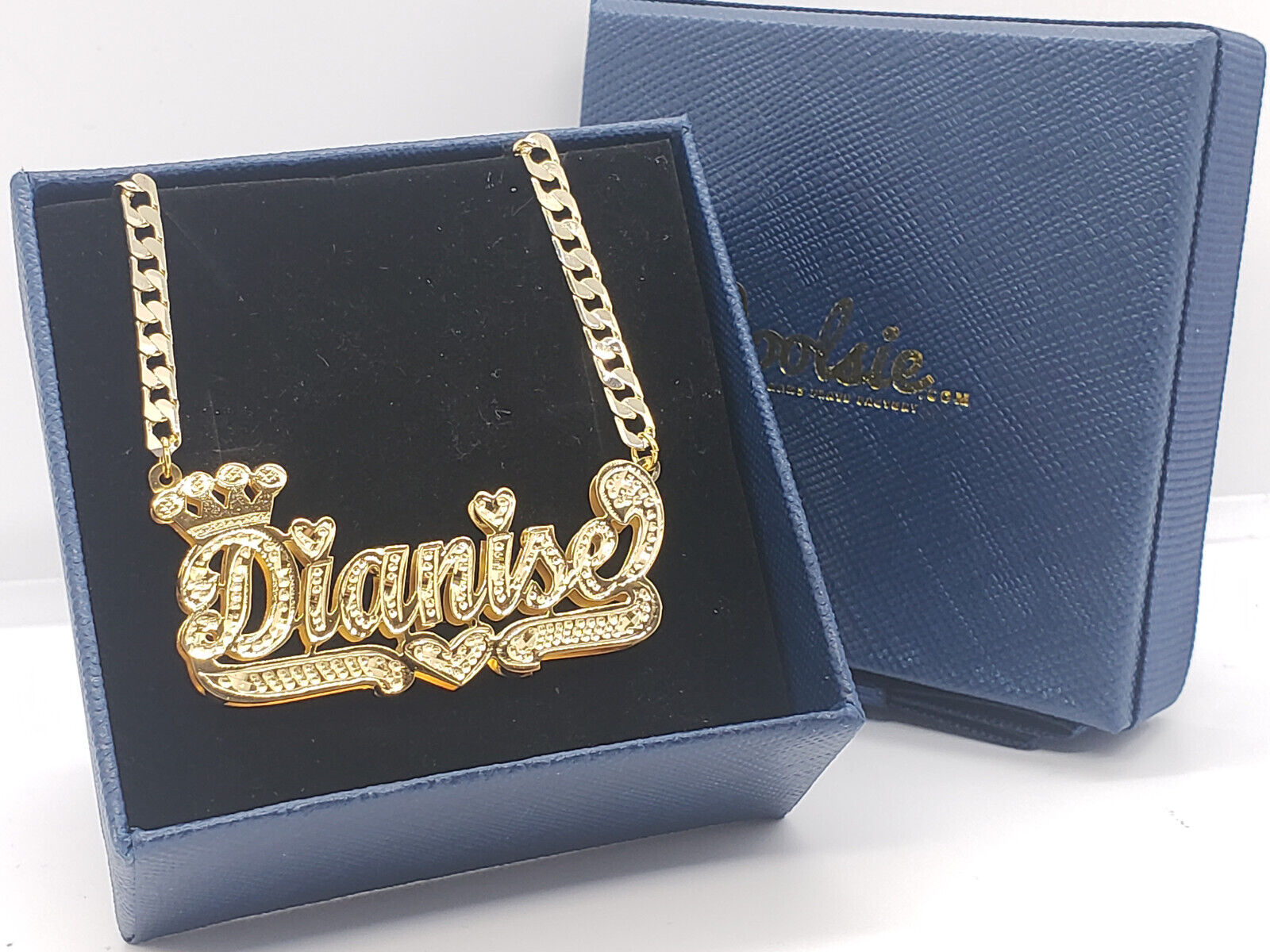 14K Gold Personalized Crown Name Necklace