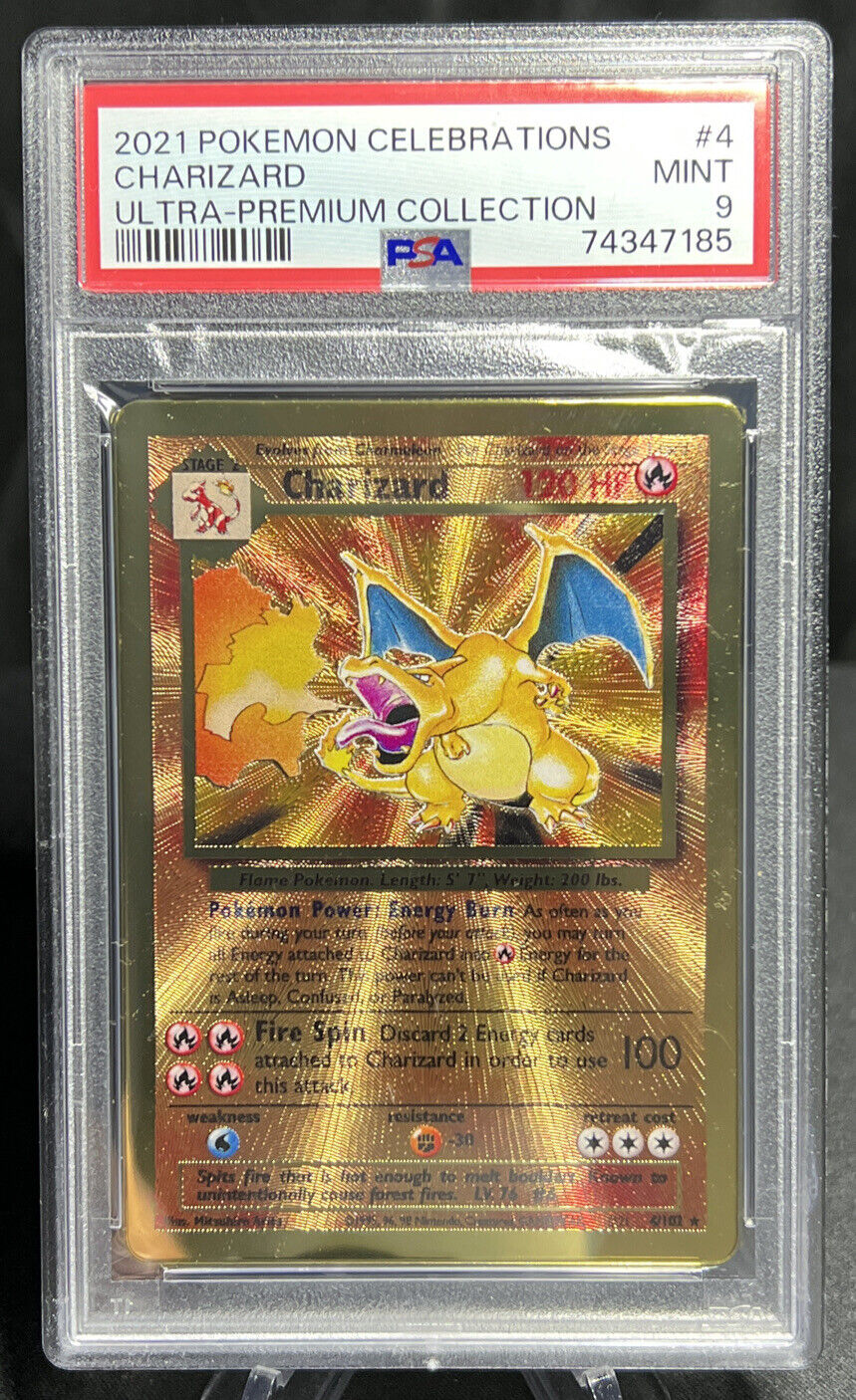 Gold Charizard #4 PSA 9 Pokemon Card