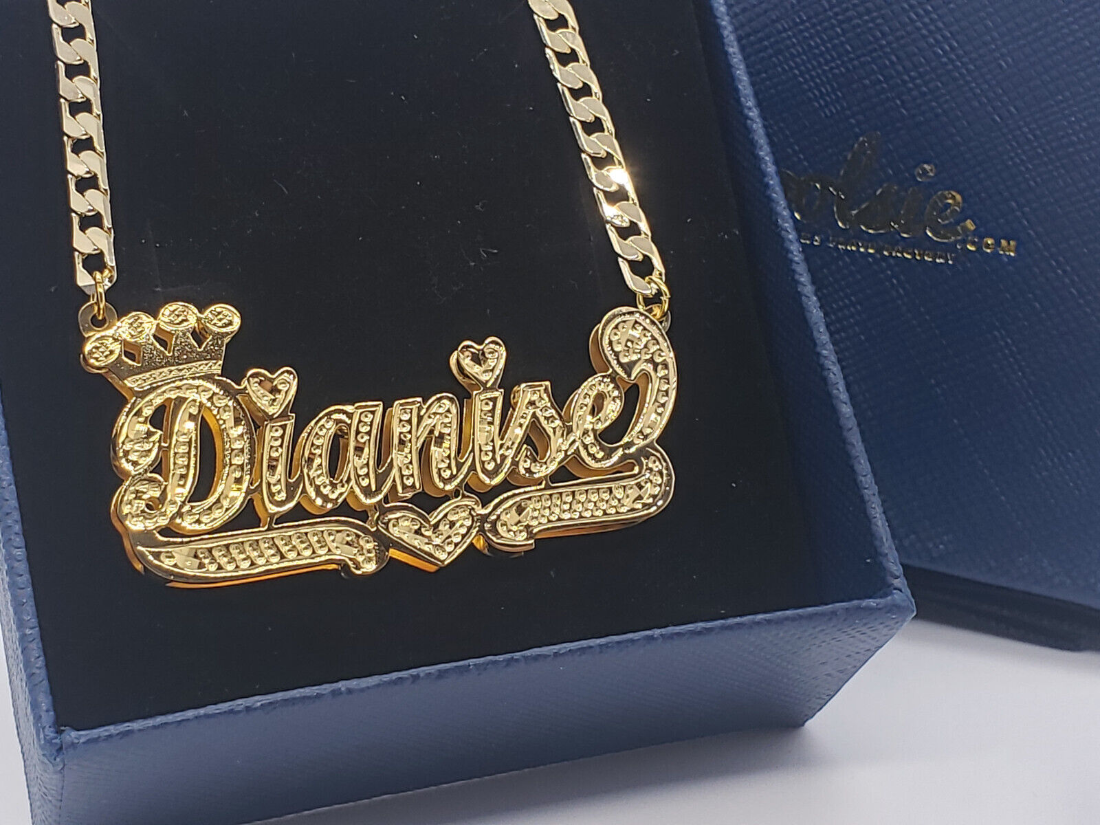 14K Gold Personalized Crown Name Necklace