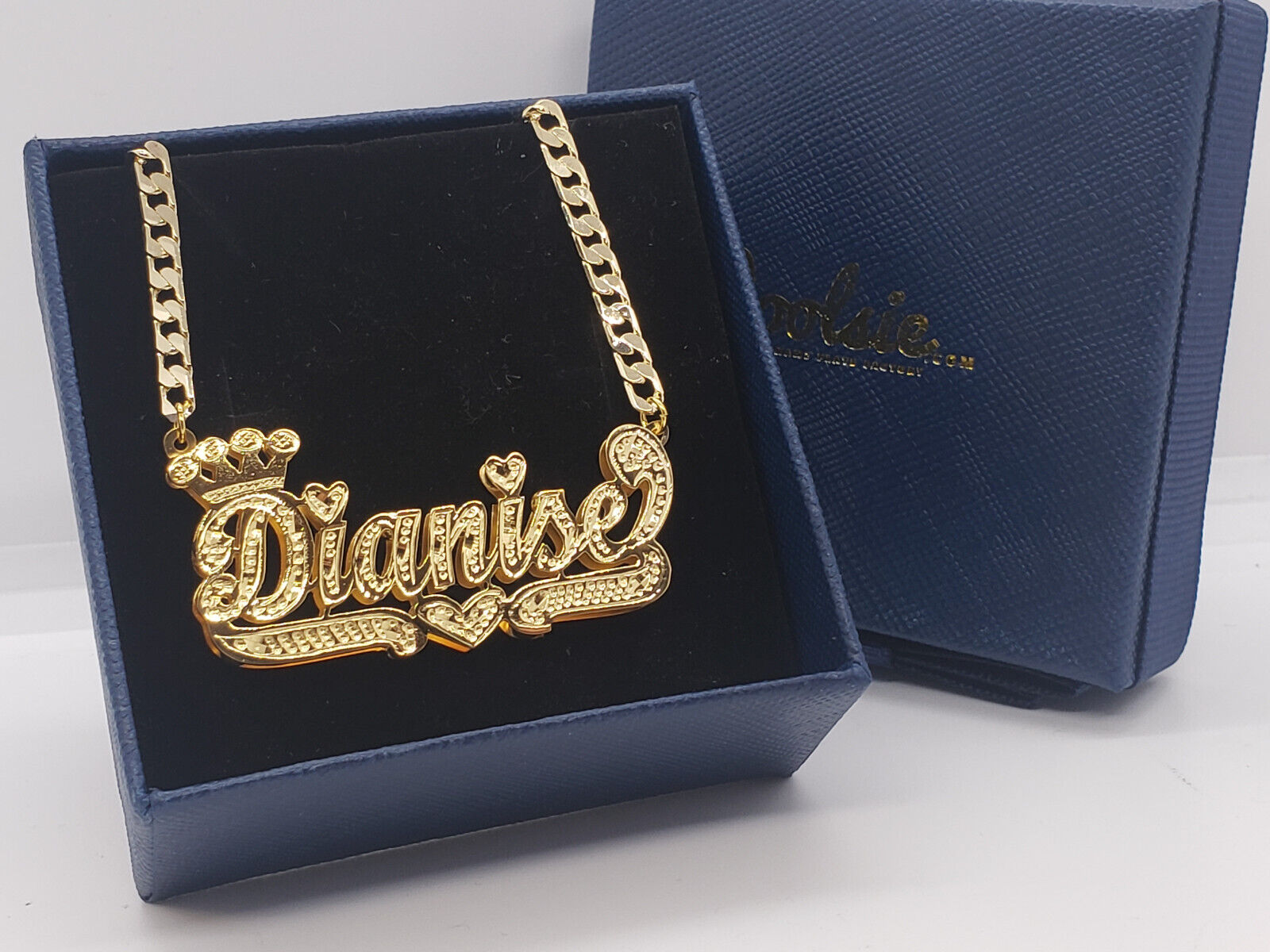 14K Gold Personalized Crown Name Necklace