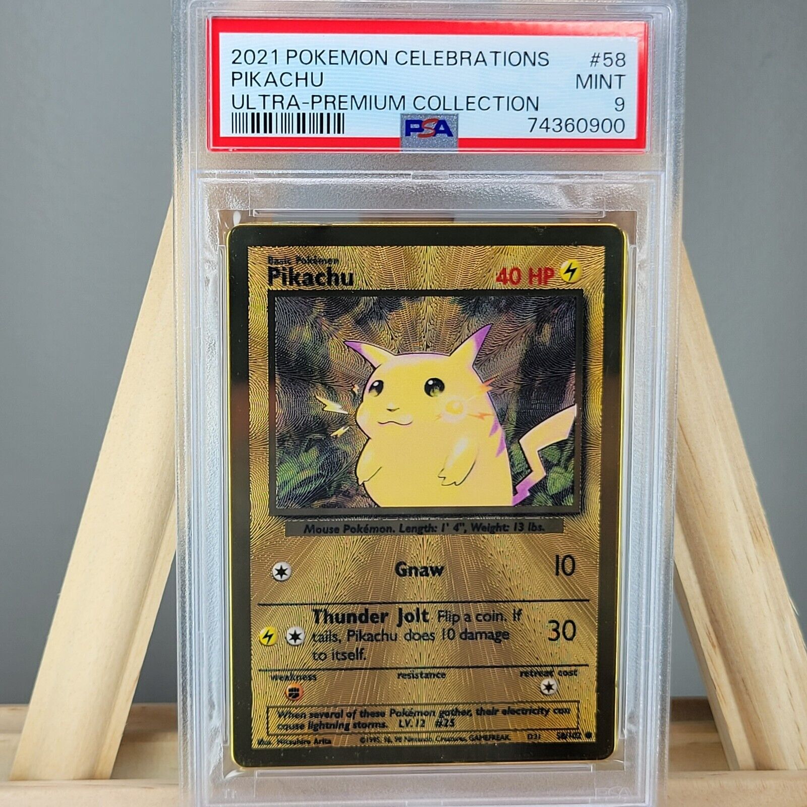 Gold Pikachu #58 PSA 9 Ultra Premium