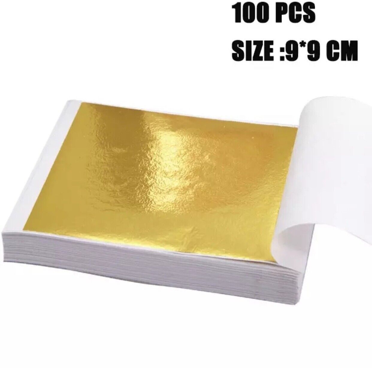 100 Imitation Gold Foil Sheets for Crafts