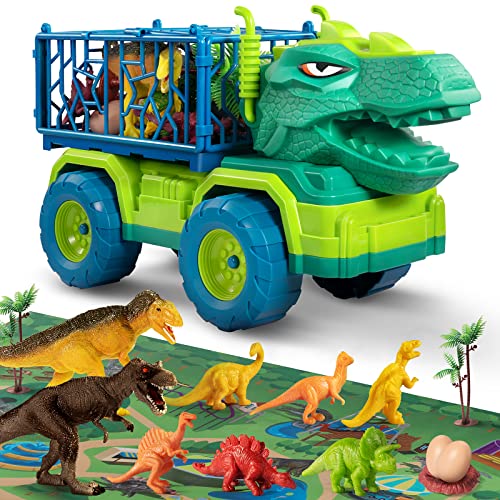 Dinosaur Truck Set with 8 Figures & Mat