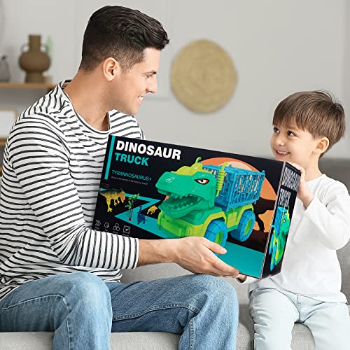 Dinosaur Truck Set with 8 Figures & Mat
