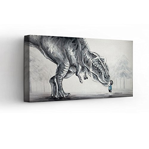 Baby Boy and T-Rex Oil Painting
