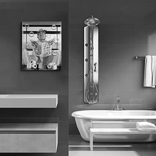 Dinosaur Toilet Canvas Wall Art - 12"x16