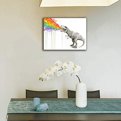 Dinosaur Watercolor Canvas Home Wall Art Decoration