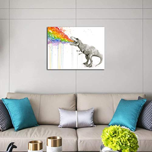 Dinosaur Watercolor Canvas Home Wall Art Decoration