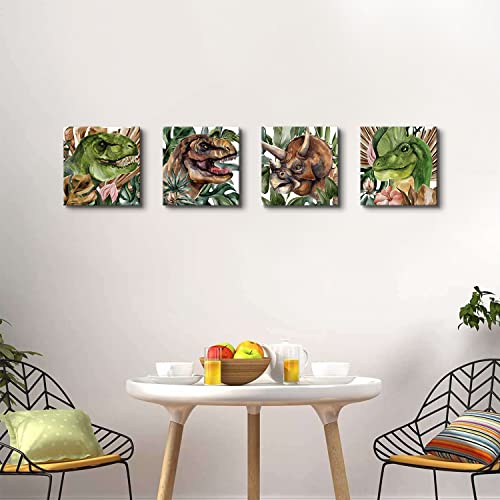 Dinosaur Room Decor Set: 4 Dino Posters