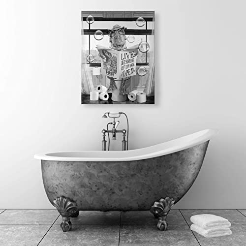 Dinosaur Toilet Canvas Wall Art - 12"x16