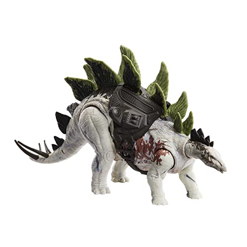 Jurassic World Dominion Gigantic Trackers Stegosaurus Action Figure Toy with Attack Motion & Tracking Gear, Plus Downloadable App & Ar