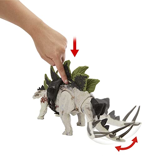 Jurassic World Dominion Gigantic Trackers Stegosaurus Action Figure Toy with Attack Motion & Tracking Gear, Plus Downloadable App & Ar