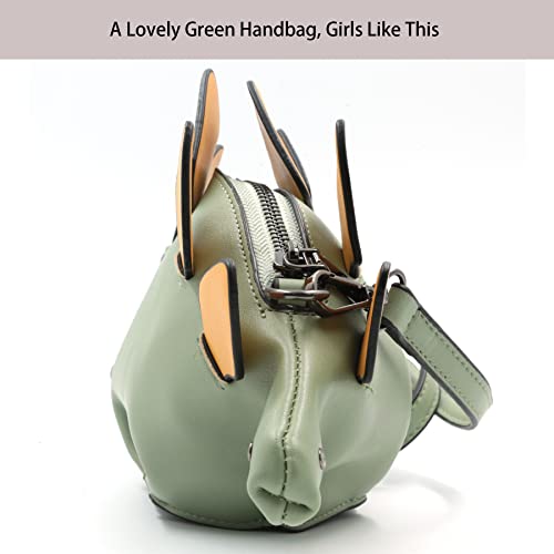 WLC Dinosaur Shoulder Purses,PU Stegosaurus CrossBody Bag for children(Green)