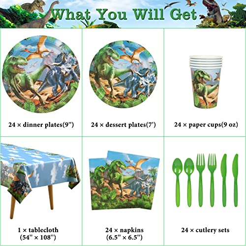 Dinosaur Birthday Party Supplies 24 Serves, Complete Pack