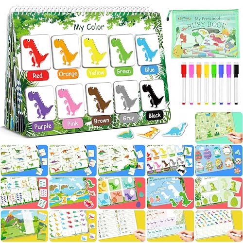 Dinosaur Busy Book for Preschool Learning