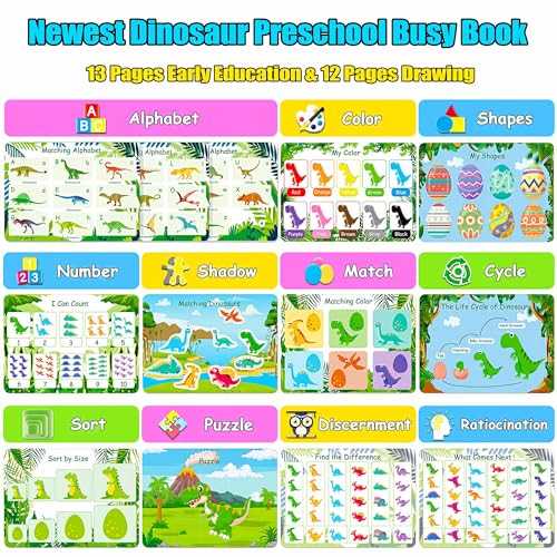 Dinosaur Busy Book for Preschool Learning