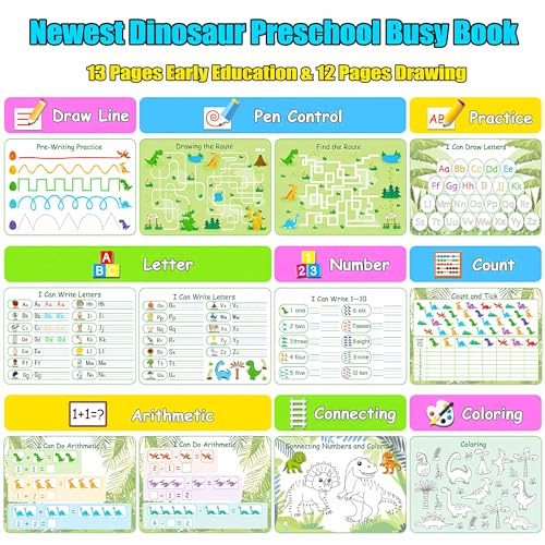 Dinosaur Busy Book for Preschool Learning