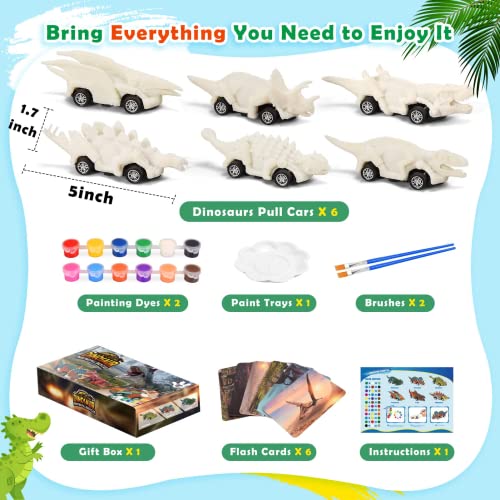 Dino Painting & Pull Back Cars Set
