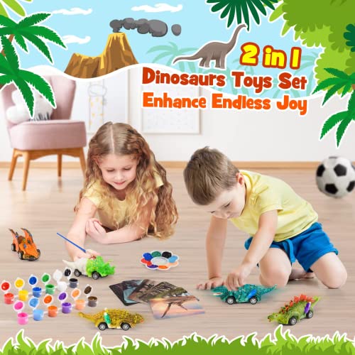 Dino Painting & Pull Back Cars Set