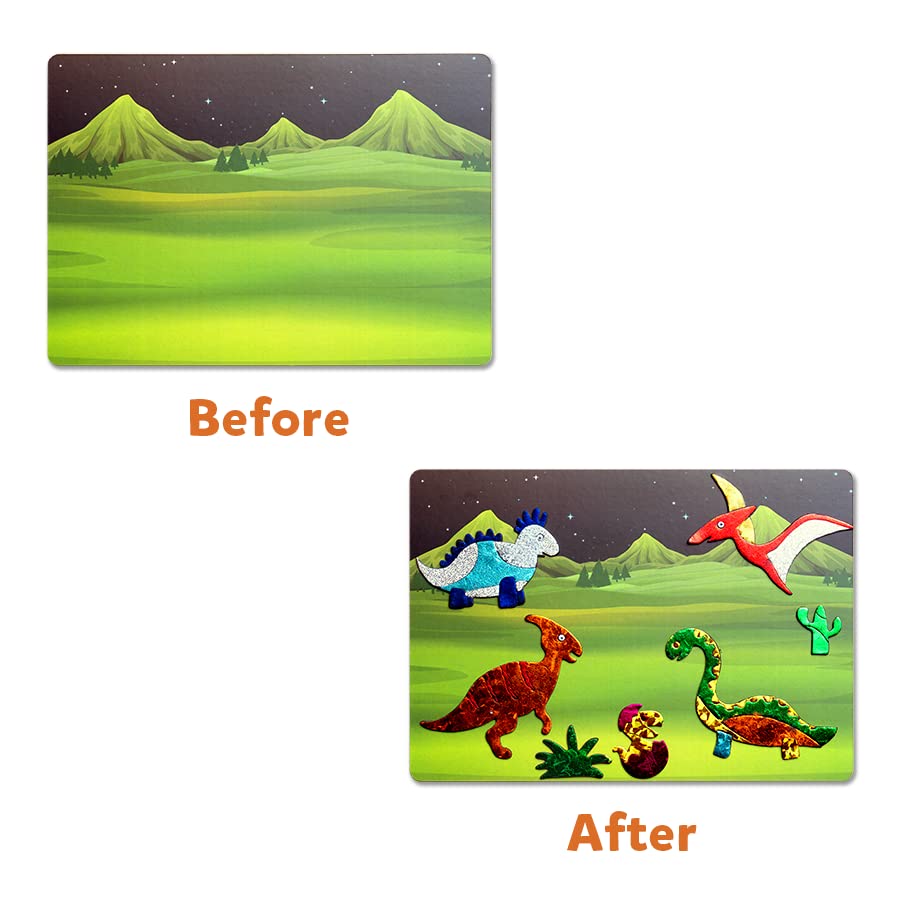 Dinosaur Foil Art Kit - 10 Sparkly Pictures