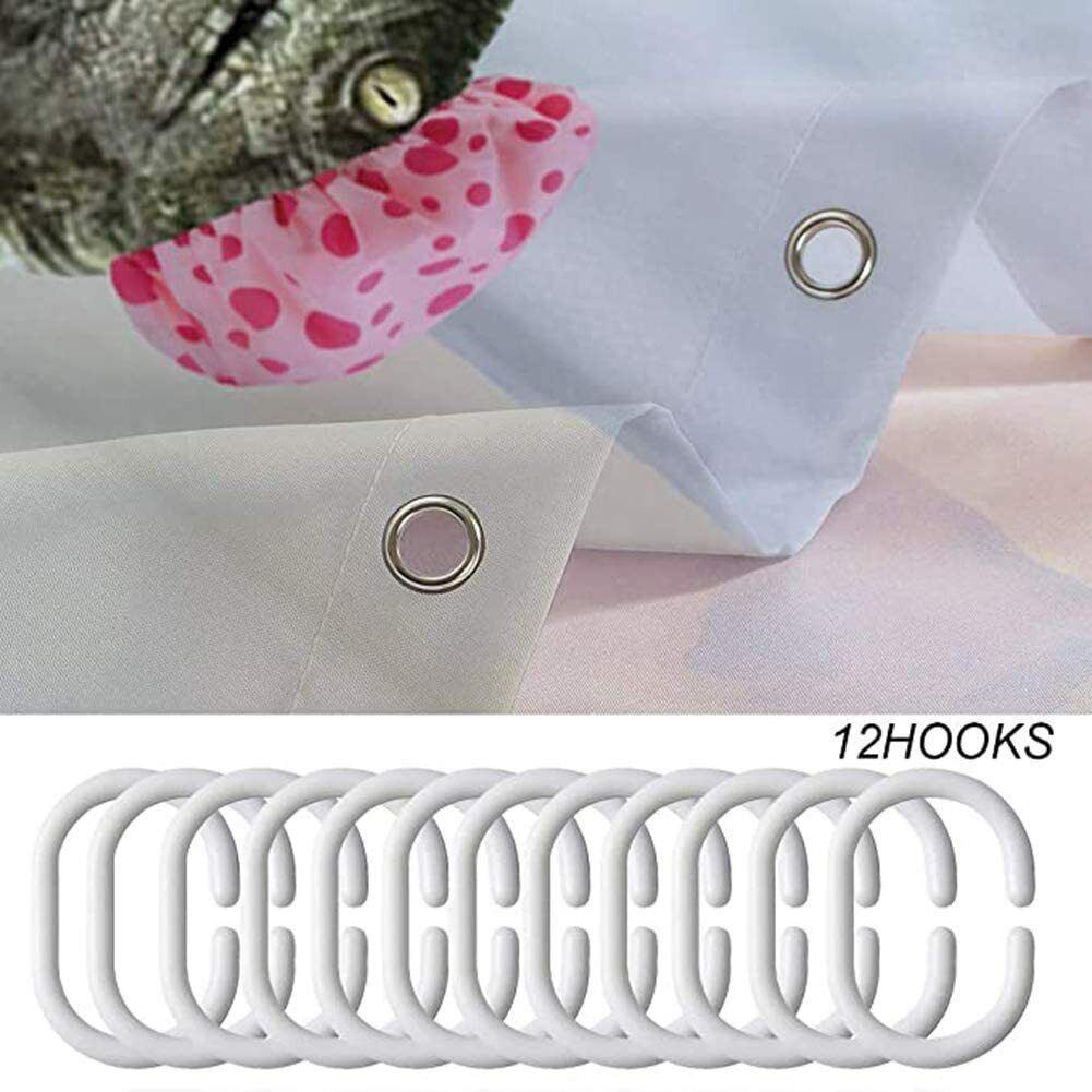 4Pcs Dinosaur Shower Curtain Set with Non-Slip Rug Toilet Lid Cover and Bath Mat