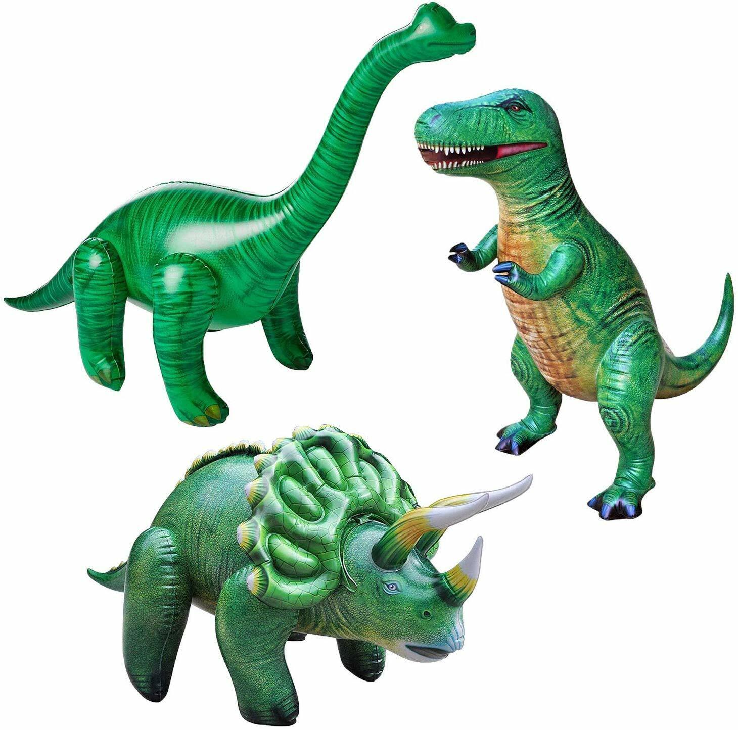 Jet Creations Triceratops Tyrannosaurus Brachiosaurus Inflatable Dino Party Toy